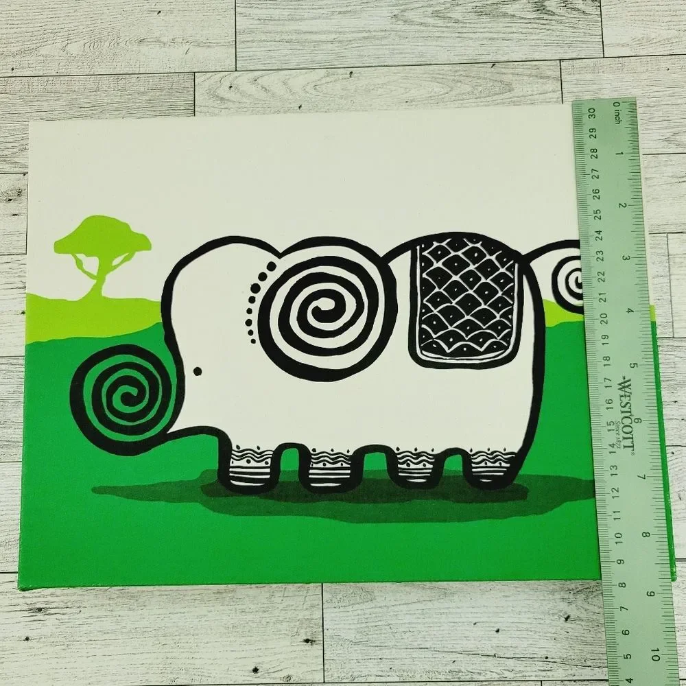 Wee Gallery 3-Piece Safari Animals Nursery Canvas Paintings Wall Art Decor 9x12